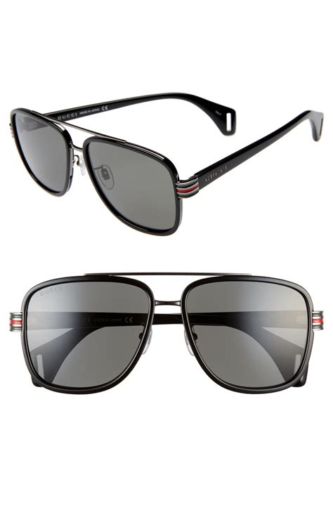 gucci 58mm square aviator sunglasses.